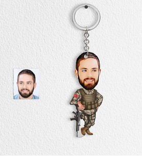 BK Gift Kişiye Özel Asker Karikatür Anahtarlık  2