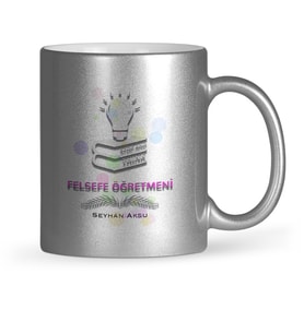 BK Gift Kişiye Özel Felsefe Öğretmeni Gümüş Yaldızlı Kupa Bardak  1