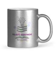 BK Gift Kişiye Özel Felsefe Öğretmeni Gümüş Yaldızlı Kupa Bardak  1