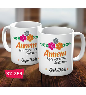 Annem Sen Yanıma Kalansın İsimli Kişiye Özel Anneler Gününe  Özel Hediye Kupa Bardak
