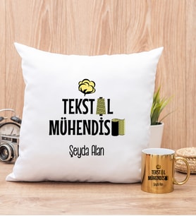 Tekstil Mühendisi Yastık ve Gold Kupa Bardak