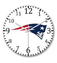 New England Patriots Duvar Saati Bombeli Gercek Cam