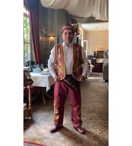 OSMANLI İŞLEMELİ DONDURMACI DAMAT YELEK (Bordo)