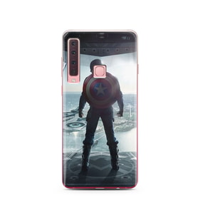 Kaptan Amerika Tasarım Süper Şeffaf Silikon Telefon Kılıfı Samsung A9 (2018)  
