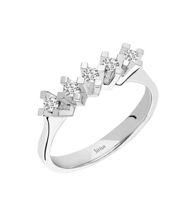 Sirius E Renk 0,25 Karat Pırlanta 5 Taş Yüzük 0741R0004