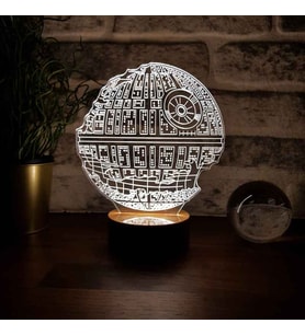 3 Boyutlu Star Wars Destroyed Led Lamba Ahşap Taban 7 Farklı Işık Renkli (Günışığı)