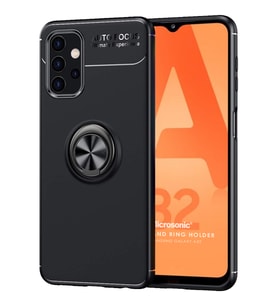 Microsonic Samsung Galaxy A32 5G Kılıf Kickstand Ring Holder Siyah