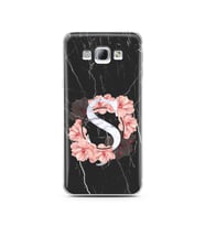 Mermer Çiçekli Harf Tasarım Süper Şeffaf Silikon Telefon Kılıfı Samsung A8 (2015