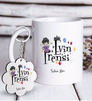 BK Gift Kişiye Özel Evin Prensi Beyaz Kupa ve Anahtarlık Hediye Seti (Model 1)