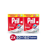 Pril Hepsi Bir Arada Extra 160 Yıkama Bulaşık Makinesi Deterjanı Tableti (2 x 80'li Paket)