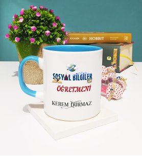 Sosyal Bilgiler Öğretmeni Kupa Bardak Mavi