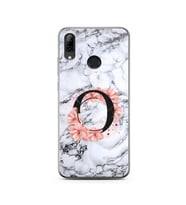 Mermer Çiçekli Harf Tasarım Süper Şeffaf Silikon Telefon Kılıfı Huawei PSmart 20