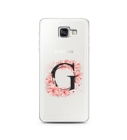 Pembe Çiçekli Harf Tasarım Süper Şeffaf Silikon Telefon Kılıfı Samsung A5 (2016)