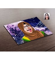 BK Gift Kişiye Özel Kadın Arapça Öğretmeni Karikatürlü Ahşap Puzzle-3