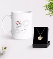 BK Gift Kişiye Özel Bilişim Teknolojileri Öğretmeni Beyaz Kupa ve Papatya Kolye Hediye Seti-1 (Model 1)