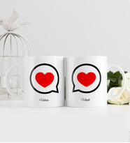 BK Gift Kişiye Özel İkili Sevgililer Günü Temalı Beyaz Kupa Bardak - 80