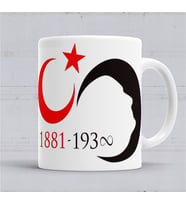 Mustafa Kemal Atatürk Ayyıldız Kupa Bardak Porselen