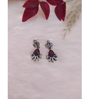 Hdmarketim Otantik Bordo Swarovski Taşlı Işıltılı Sallantılı Küpe