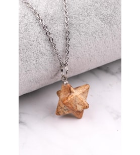 Jasper Doğal Taş Merkaba Kolye