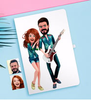 BK Gift Kişiye Özel Sevgililer Animasyon Karikatürlü Beyaz Defter-31