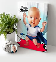 BK Gift Kişiye Özel Bebek Karikatür Kanvas Tablo 30x50cm 2