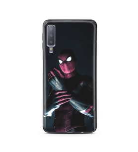 Örümcek Adam Tasarım Süper Şeffaf Silikon Telefon Kılıfı Samsung A7 (2018)