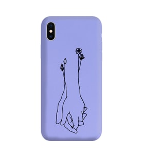 Iphone X Çizgi Tasarımlı Mor Lansman Telefon Kılıfı