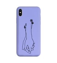 Iphone X Çizgi Tasarımlı Mor Lansman Telefon Kılıfı