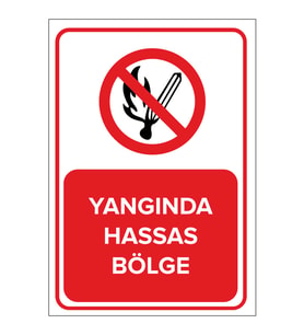 NEW JARGON - Yangında Hassas Bölge Levhası - Sac Malzeme 35x50cm
