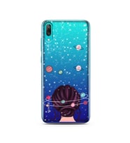 Space Girl Tasarım Süper Şeffaf Silikon Telefon Kılıfı Huawei Y7 Prime 2019