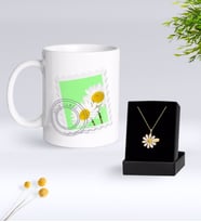BK Gift Kişiye Özel Papatya Temalı Kupa Ve Papatya Kolye Hediye Seti-10 (Model 1)
