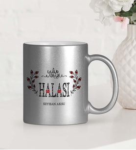 BK Gift Kişiye Özel Yılın En İyi Halası Gümüş Yaldızlı Kupa Bardak
