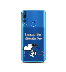 Snoopy Tasarımlı Süper Şeffaf Silikon Telefon Kılıfı Huawei Y9 Prime 2019