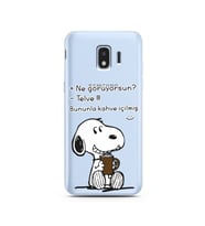 Snoopy Tasarımlı Süper Şeffaf Silikon Telefon Kılıfı Samsung J2 Pro (2018)