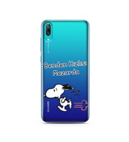 Snoopy Tasarımlı Süper Şeffaf Silikon Telefon Kılıfı Huawei Y7 Prime 2019
