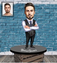 Kişiye Özel İş Adamı Karikatürlü Ahşap Biblo Bay-22