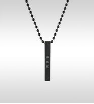 BK Gift Kişiye Özel Harfli Silver Çubuk Bar Kolye (Siyah)