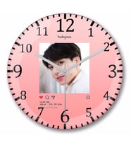 Bts  Jungkook  Duvar Saati Bombeli Gercek Cam