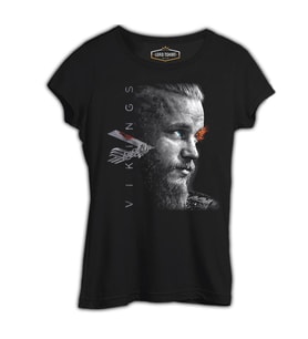 Vikings - Ragnar II Siyah Bayan Tshirt