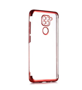 Xiaomi Redmi Note 9 Kılıf Zore Dört Köşeli Lazer Silikon Kılıf (Kırmızı)