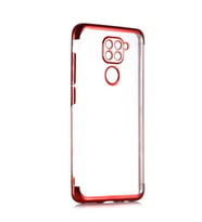 Xiaomi Redmi Note 9 Kılıf Zore Dört Köşeli Lazer Silikon Kılıf (Kırmızı)