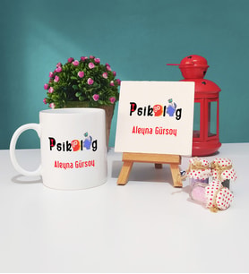 Psikolog Kupa Bardak ve Dekoratif Taş Baskı Seti