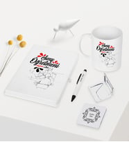 BK Gift Kişiye Özel Sınıf Öğretmeni Temalı Beyaz Defter Kalem Kupa Ayna Seti - 1