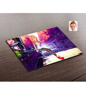 BK Gift Kişiye Özel Kadın Karikatürlü Ahşap Puzzle-39