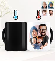 BK Gift Kişiye Özel Aile Karikatürlü Sihirli Kupa Bardak - 4