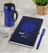 BK Gift Kişiye Özel Eczacı Lacivert Defter Kalem Termos Mug Seti-2 (Model 1)