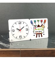 Resim Öğretmenine Hediye Ahşap Masa Saati