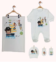 Pia Baby Gl 1938-03 İsme Özel Battaniyeli Tulum Set