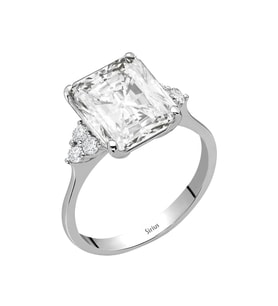 Sirius Pırlanta ve Radyan Kesim Beyaz Topaz Modern Yüzük 0723R0179