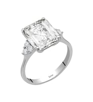 Sirius Pırlanta ve Radyan Kesim Beyaz Topaz Modern Yüzük 0723R0179